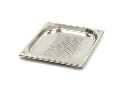 Contenedor de cantina perforado 1 / 2GN en acero inoxidable | 20mm