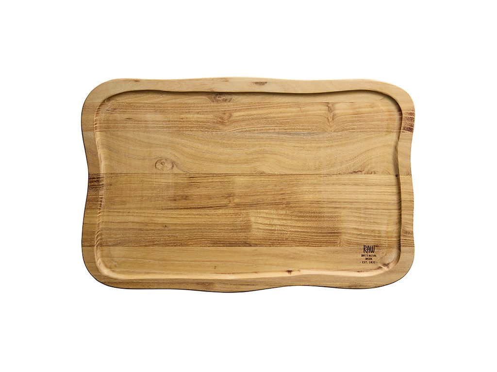 RAW Tabla de cortar con borde 40x26x2cm Madera de teca