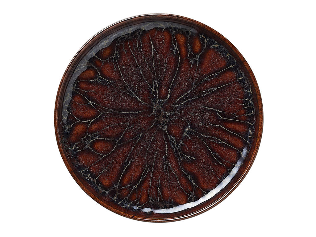 Plato - Cerámica - Marrón - Ø17,5xH2,5cm