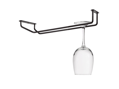 Soporte de vidrio Negro 1 fila 34x10 cm