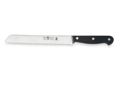 Cuchillo de pan - Acero inoxidable - Negro - 200mm - Hoja ondulada