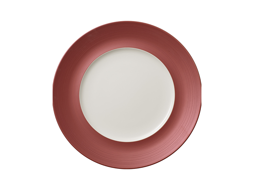 Cobre Brillo Plato Kob/Blanco  290 mm - Borde estrecho