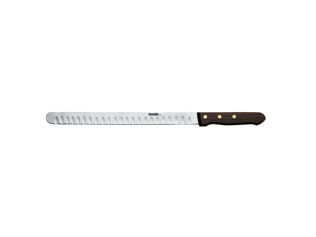 Cuchillo de salmón/jamonero, 31 cm, cortador Senjen, mango de madera