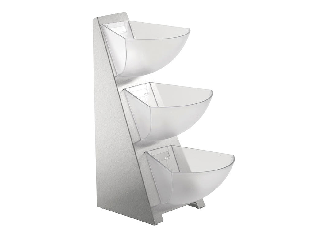 Pantalla con 3 cuencos acero/plástico