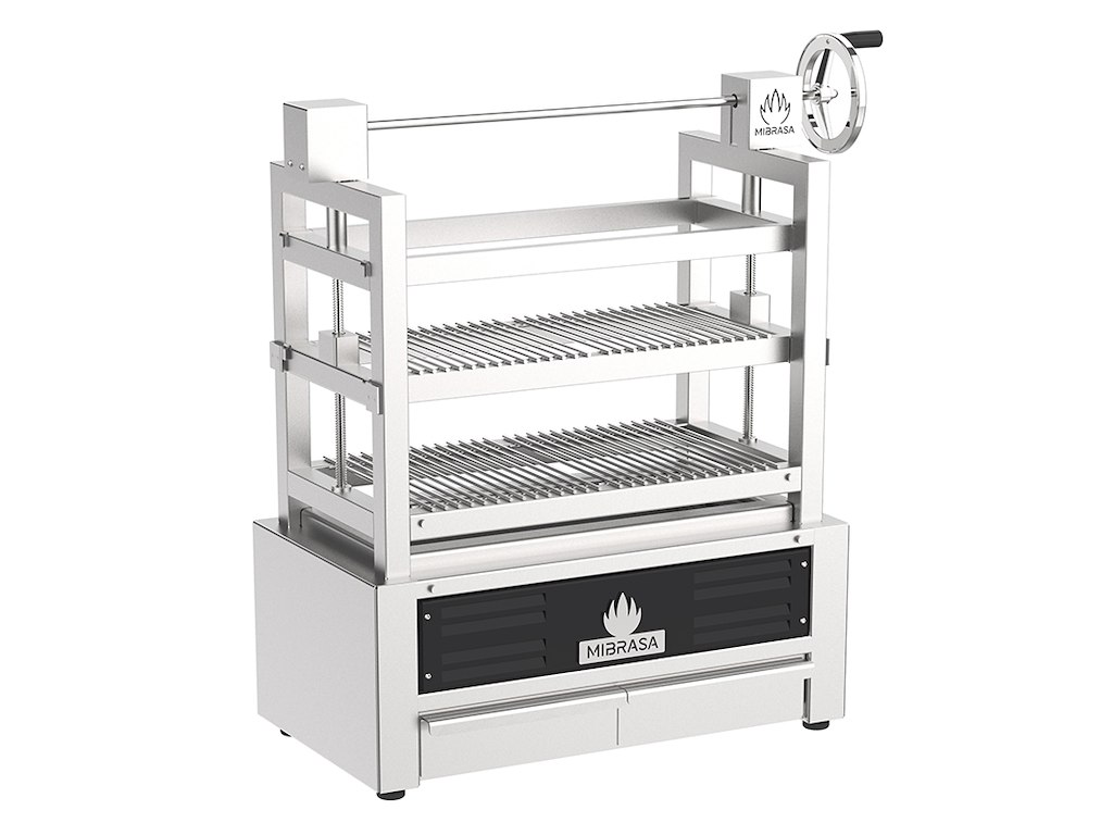 Asador elevador 80cm con sistema de elevación Negro