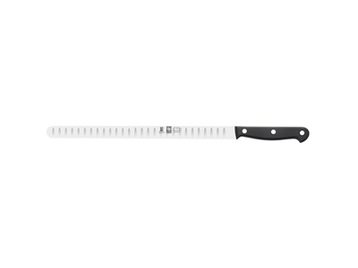 Cuchillo para salmón - Acero inoxidable - Negro - 300 cm - Hoja estrecha - Corte de aire