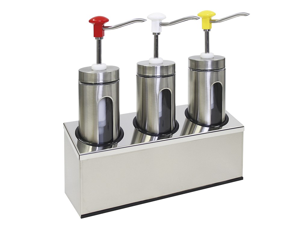 Dispensador - Acero inoxidable - 3x2.0L - 98mm - 443x147x465mm - Con ventana