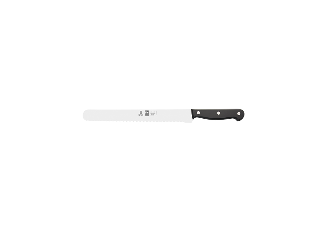 Cuchillo Universal - Acero Inoxidable - Negro - 250mm - Hoja Ondulada