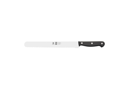 Cuchillo Universal - Acero Inoxidable - Negro - 250mm - Hoja Ondulada