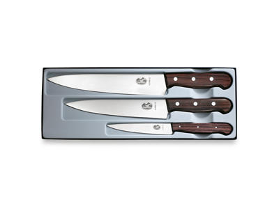 Juego de cuchillos, Victorinox, mango de madera, 3 piezas