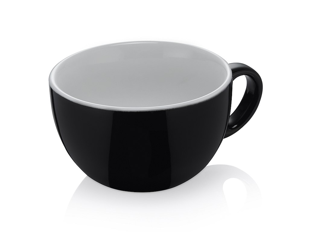 Taza Caffe Latte 350 ml 11 cm Negro/Blanco