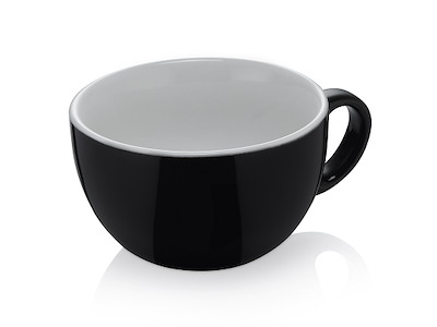 Taza Caffe Latte 350 ml 11 cm Negro/Blanco