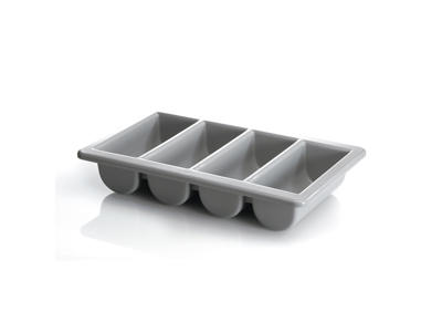 Caja de cubiertos 4 compartimentos 1/1 GN en plástico gris