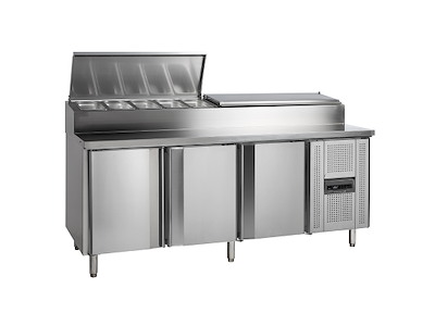 Saladette 3 puertas 60x40 soporte: 9xGN1/3