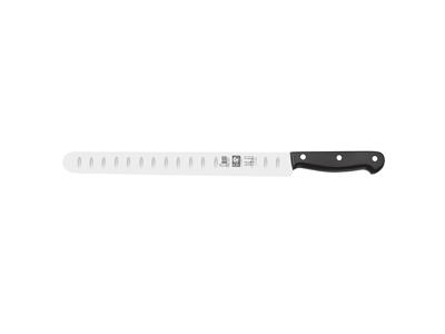 Cuchillo para salmón - Acero inoxidable - Negro - 300 cm - Hoja ancha - Corte de aire