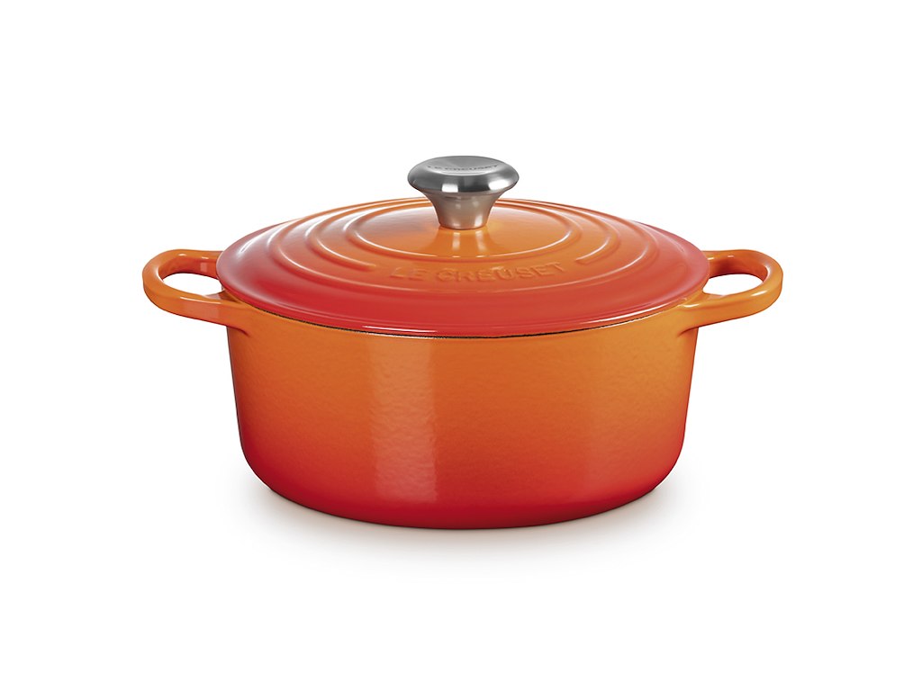 Olla de hierro fundido volcánico roja 24cm - 4.2ltr