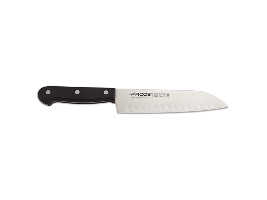 Cuchillo Santoku, 17 cm, Arcos Universal, con corte de aire