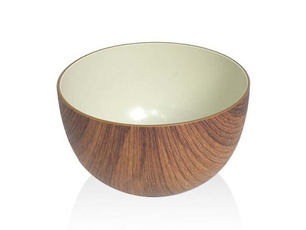 Cuenco Snack 16 cm Aspecto de Madera/Blanco