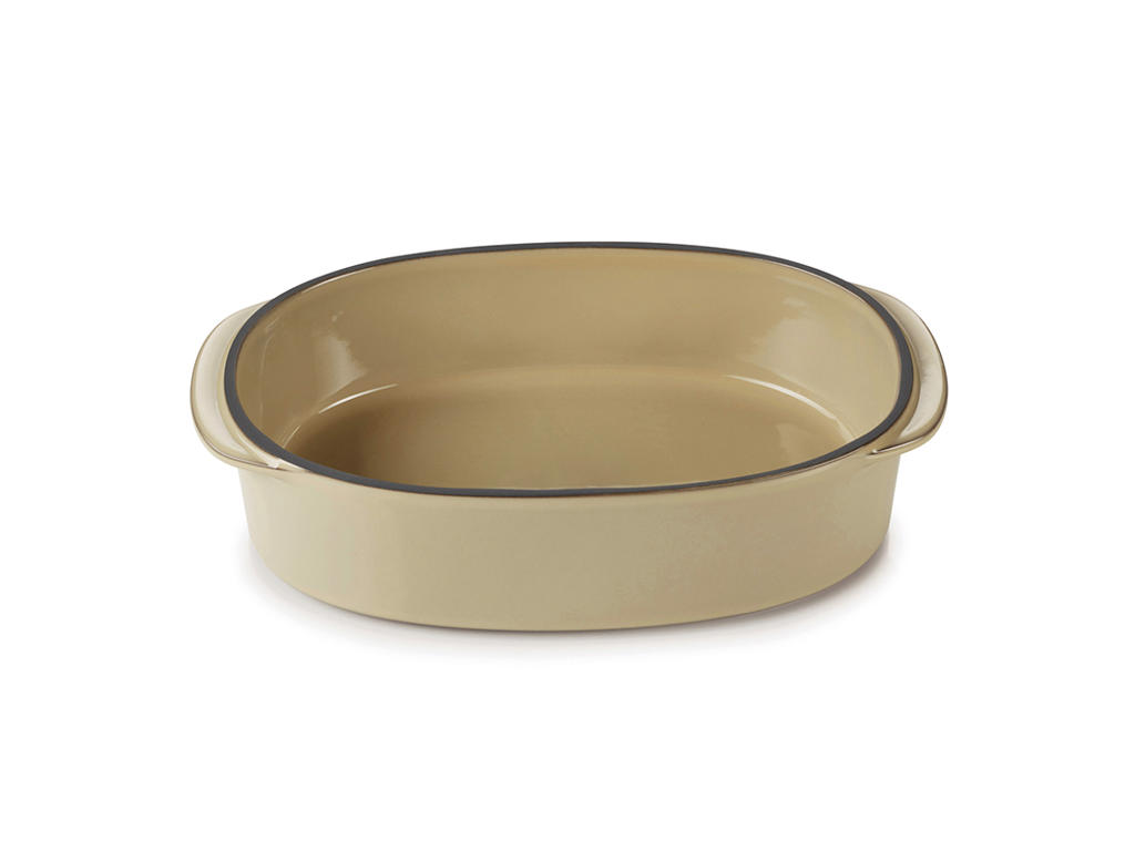 Plato Oval 19x13 cm Beige Caractere Culinaire