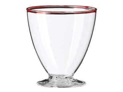 Vaso c/fondo 30cl Vida en Color Borde Rojo