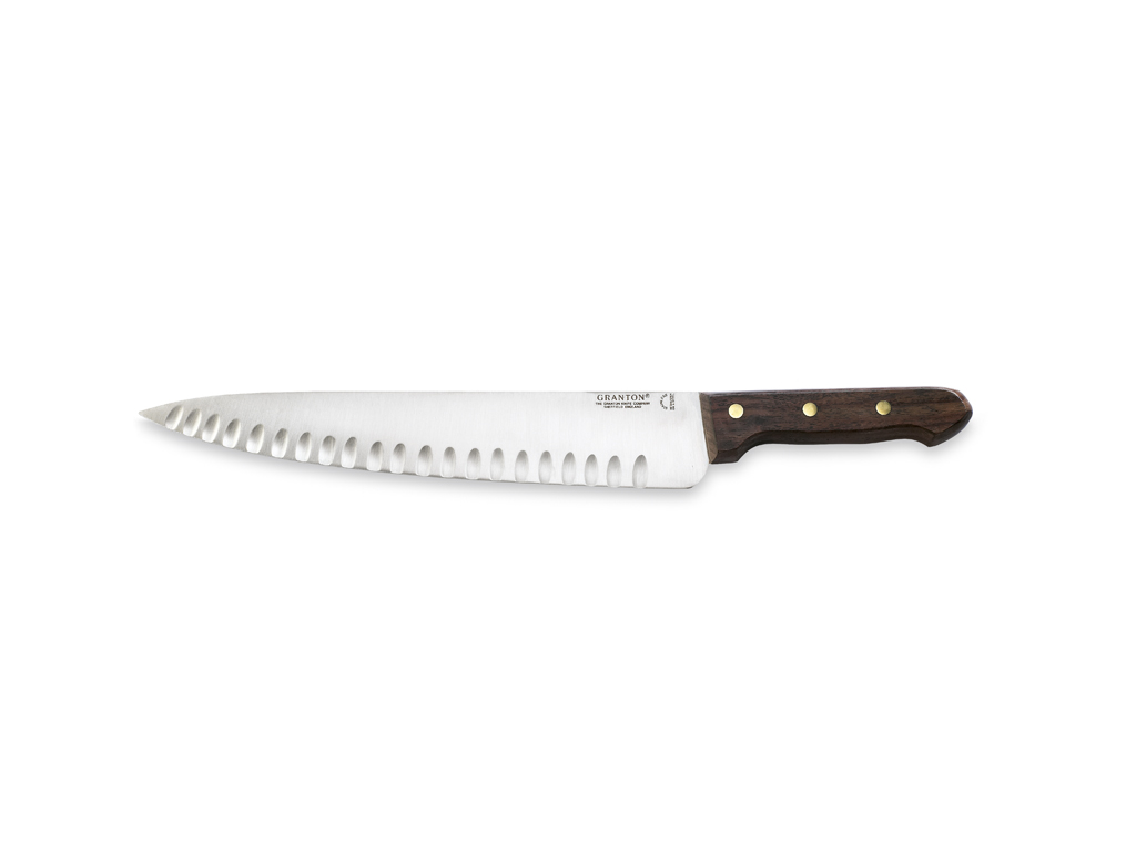 Cuchillo de trinchar, 31 cm, Granton, mango de madera, con corte de aire