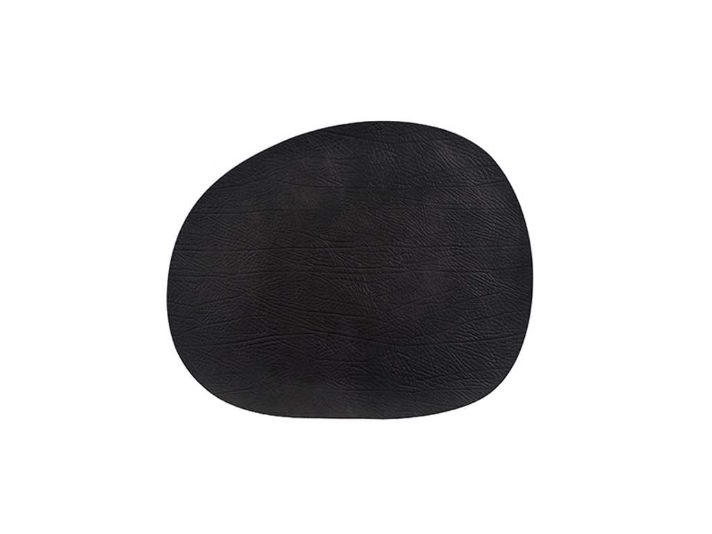 RAW Mantel de mesa de cuero 41x35,5 cm Negro