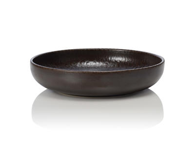 Plato de cerámica marrón 22x22x5cm