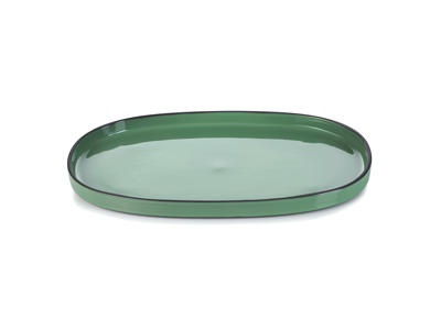 Plato Oval 35,5x22 cm Verde Caractere