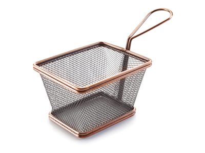 Cesta de fritura Mini cuadrada 10x8 cm Cobre