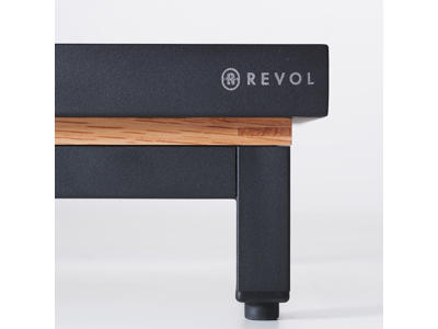 Soporte para servir 56,5x35,5 cm Mate Negro Metal Roble marco Una Escena