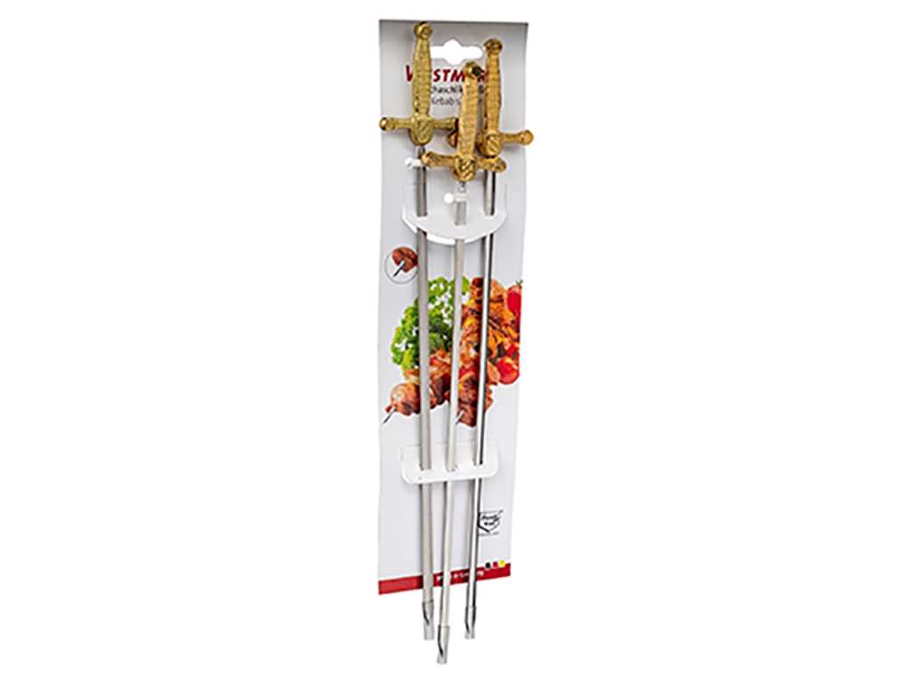 Pinchos de parrilla espada 32 cm 3 pcs latón