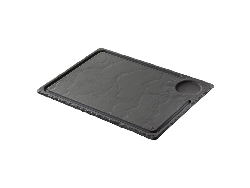 Plato Steak 33x24 cm Sin Esmalte Negro Basalto