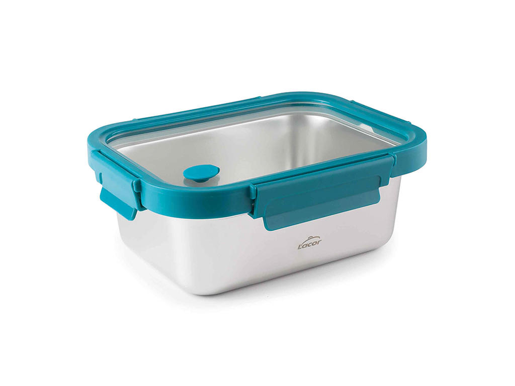 Caja de comida RF/vidrio Azul 18x13,5x7 cm