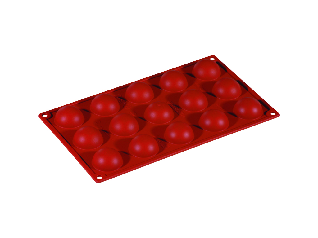 Molde para hornear de silicona 1/3 GN, 15 medias esferas 17 ml