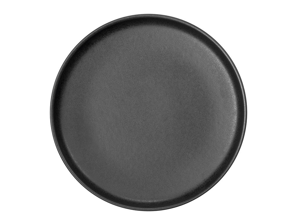 Plato - Cerámica - Negro - Ø22cm - 30mm - Apto para lavavajillas - Apilable - -20-250°C
