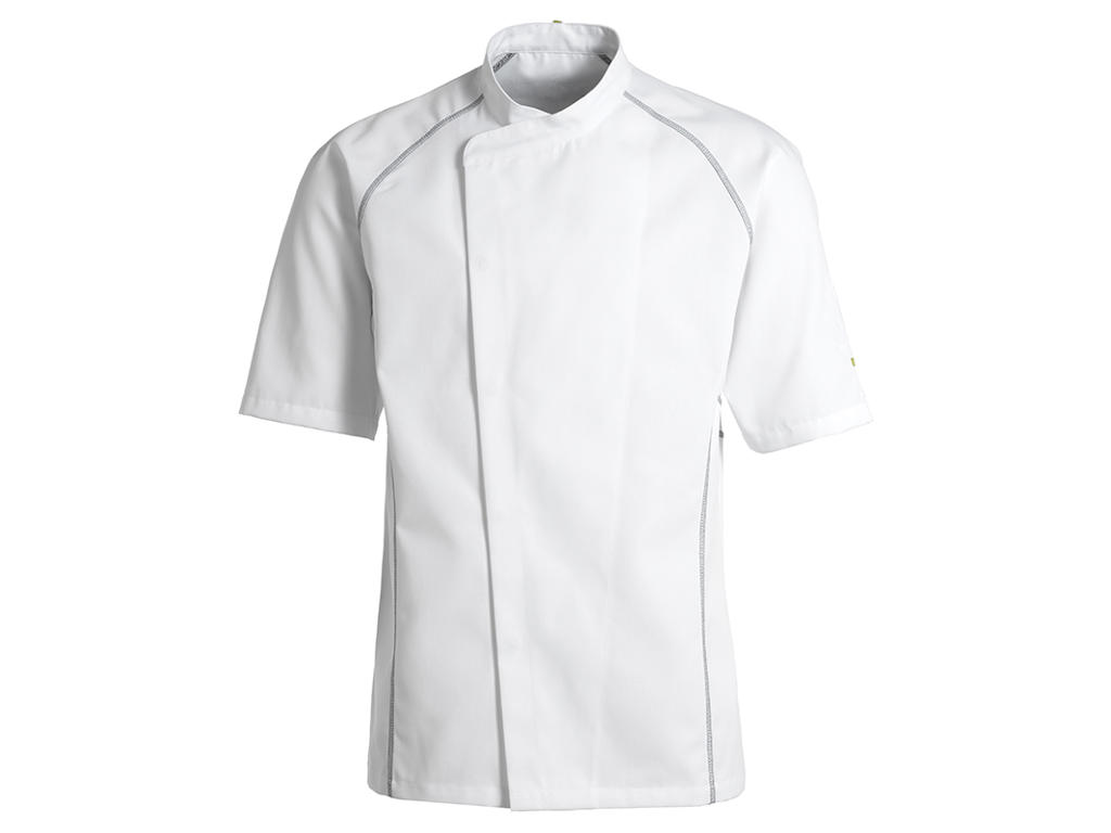 Kentaur Chaqueta de Chef Unisex Blanca con gris flatlock