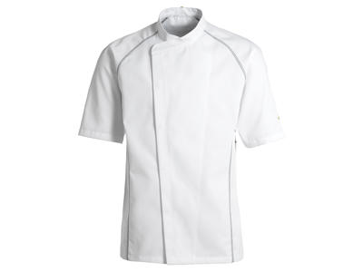 Kentaur Chaqueta de Chef Unisex Blanca con gris flatlock