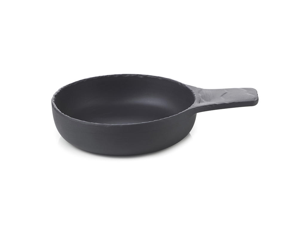 Tazón con asa 13 cm Sin esmaltar Negro Basalto