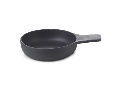 Tazón con asa 13 cm Sin esmaltar Negro Basalto