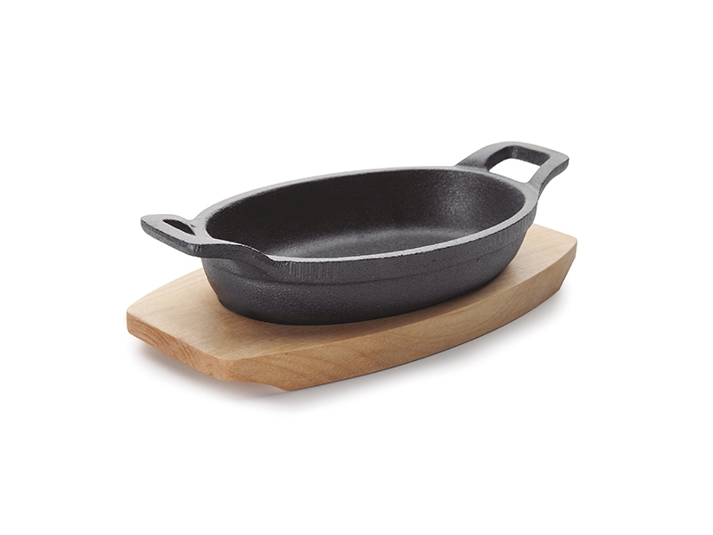 Bandeja de hierro fundido ovalada 21,7x15