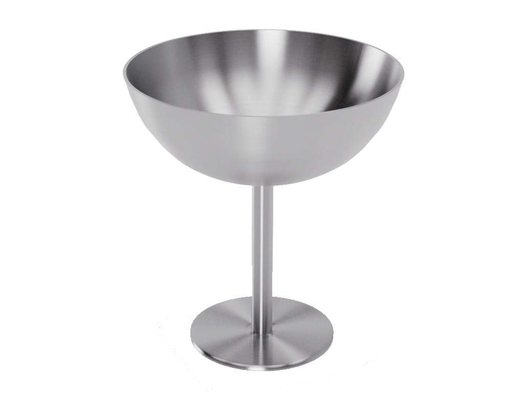 Vaso de porciones de acero en pie 100 mm