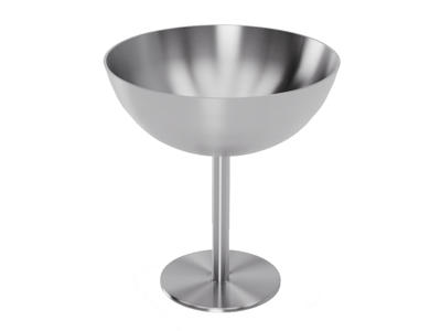 Vaso de porciones de acero en pie 100 mm