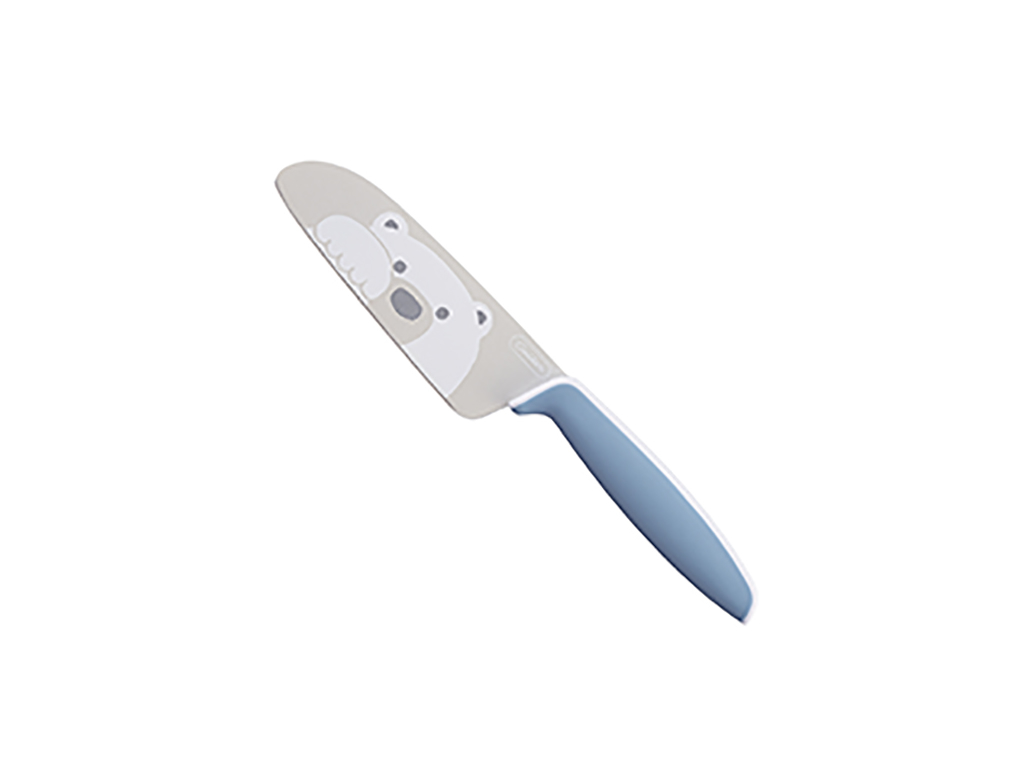 Cuchillo infantil, 12 cm, Tojiro, azul, con motivo de oso