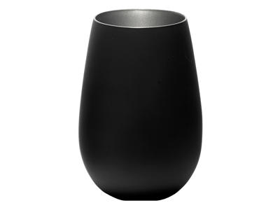 Vaso de agua con vidrio negro/plata 46,5cl 120x64mm