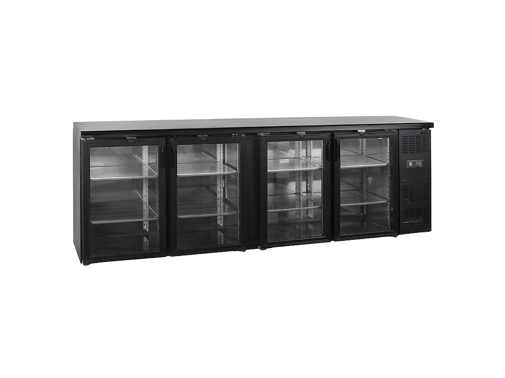 Backbar 4 puertas Negro 605ltr 2542x513x860