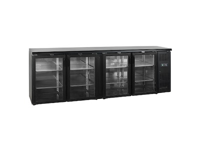 Backbar 4 puertas Negro 605ltr 2542x513x860