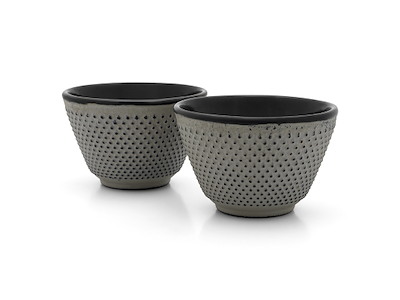 Taza sin asa 2 piezas Hierro fundido Gris cemento JANG