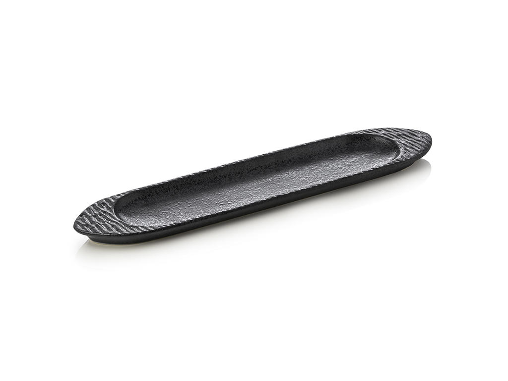 Plato de porcelana negro tamaño 45,5x10x2cm