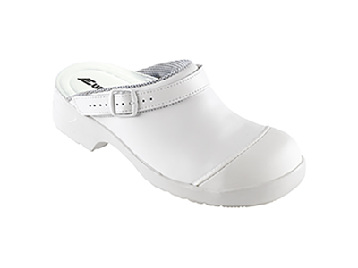 Zapatos de seguridad con correa de talón, blanco