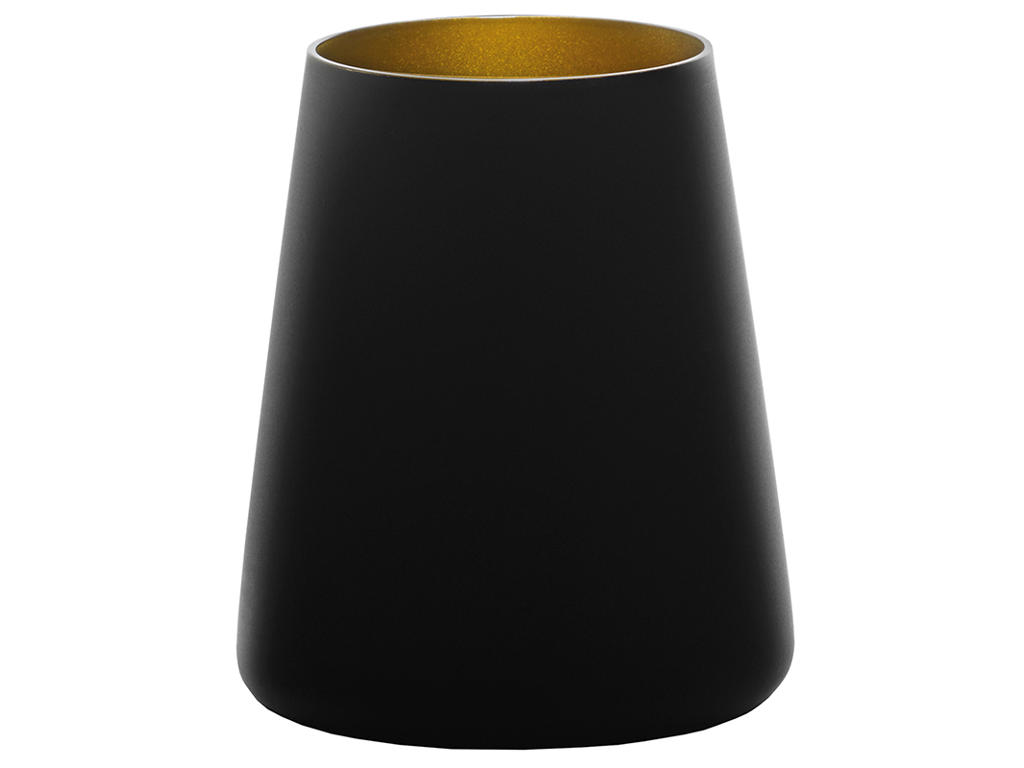 Vaso con vidrio negro/dorado 38cl - 101x62mm